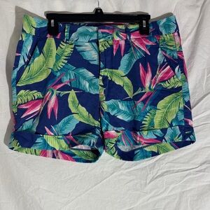 Caribbean Joe Blue Shorts with Pink & Teal Floral Print